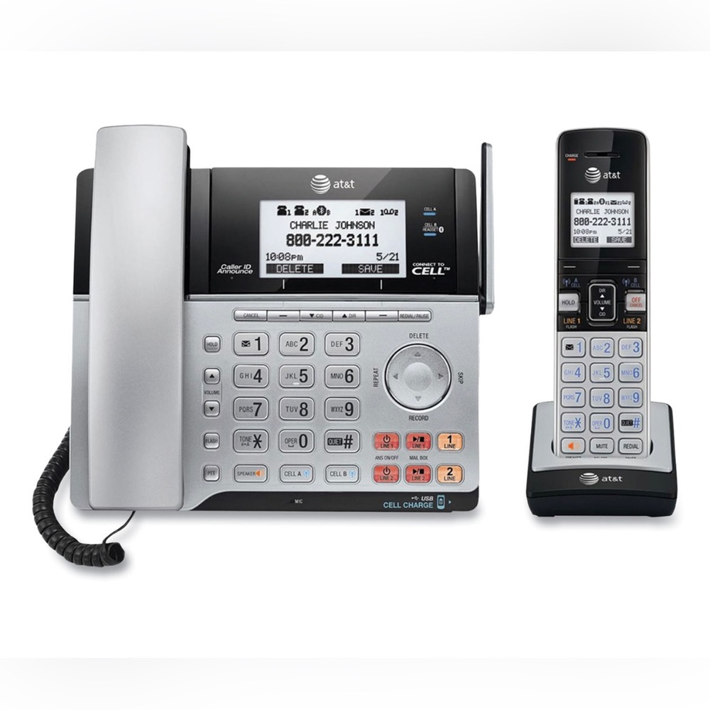 🌸 AT&T®
Two-Line Corded/Cordless Phone, Corded Base Station New just open to try